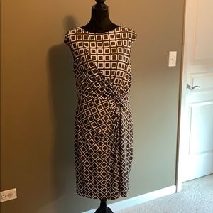 Grey and white patterned dress.  Size 12.